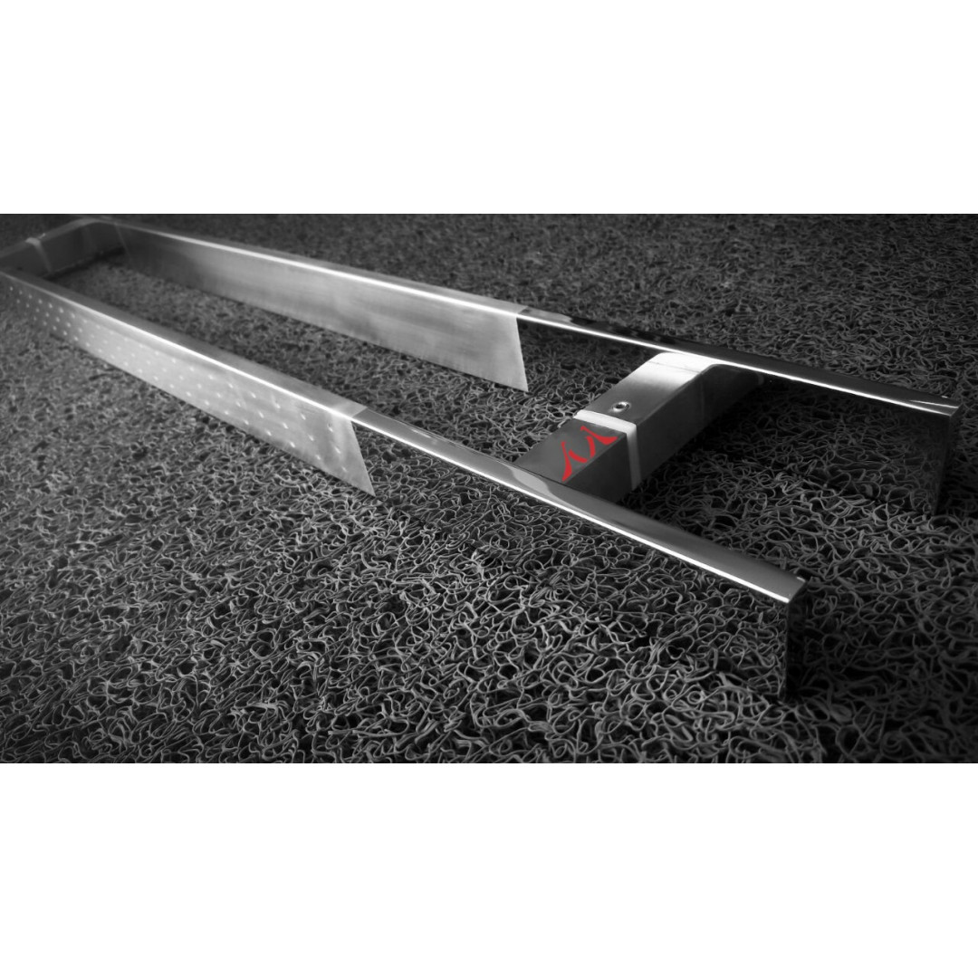 Puxador Inox Barra Chata com Meio Escovado e Detalhes para Portas e Portões - Largura Perfil 30mm - 45cm e 60cm (Detalhes do Anúncio) - Imagem 2