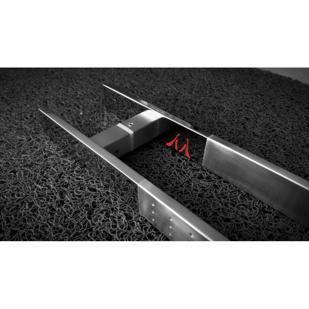 Puxador Inox Barra Chata com Meio Escovado e Detalhes para Portas e Portões - Largura Perfil 30mm - 45cm e 60cm (Detalhes do Anúncio) - Imagem 3