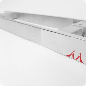 Puxador Inox Barra Chata com Meio Escovado e Detalhes para Portas e Portões - Largura Perfil 30mm - 45cm e 60cm (Detalhes do Anúncio)