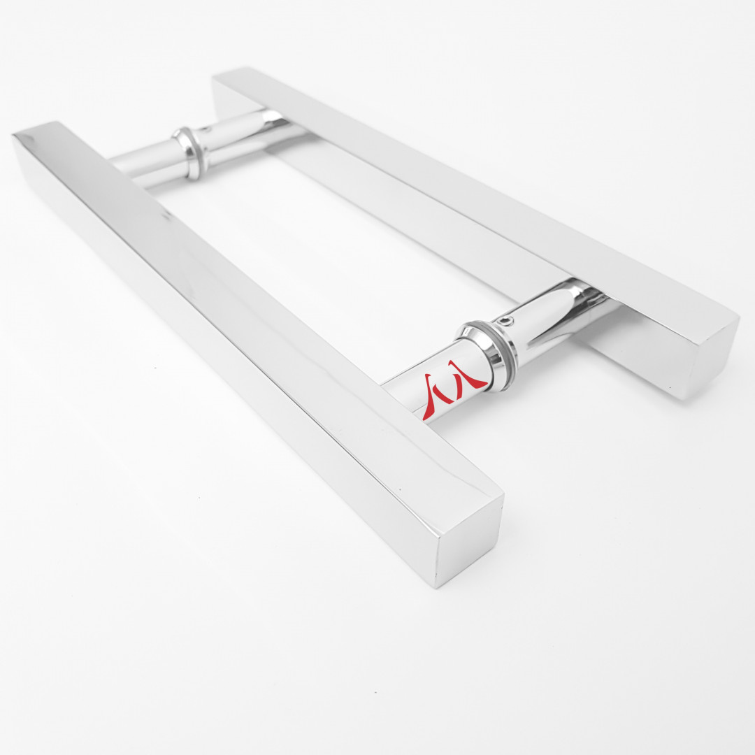 Puxador Inox Quadrado Para Portas E Portões -Espessura 38mm - 100cm e 120cm (Detalhes no Anúncio)