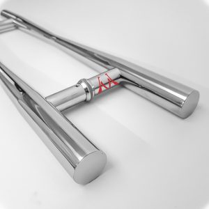 Puxador Inox Tubular Ampulheta para Portas e Portões -Espessura 32mm - 45cm e 60cm (Detalhes no Anúncio)