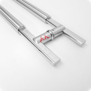 Puxador Inox Tubular Escovado com Ponta Oval Polída para Portas e Portões - 80cm e 100cm (Detalhes no Anúncio)