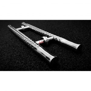 Puxador Inox Tubular Ondulado 60x30cm para Portas e Portões -Espessura 38mm