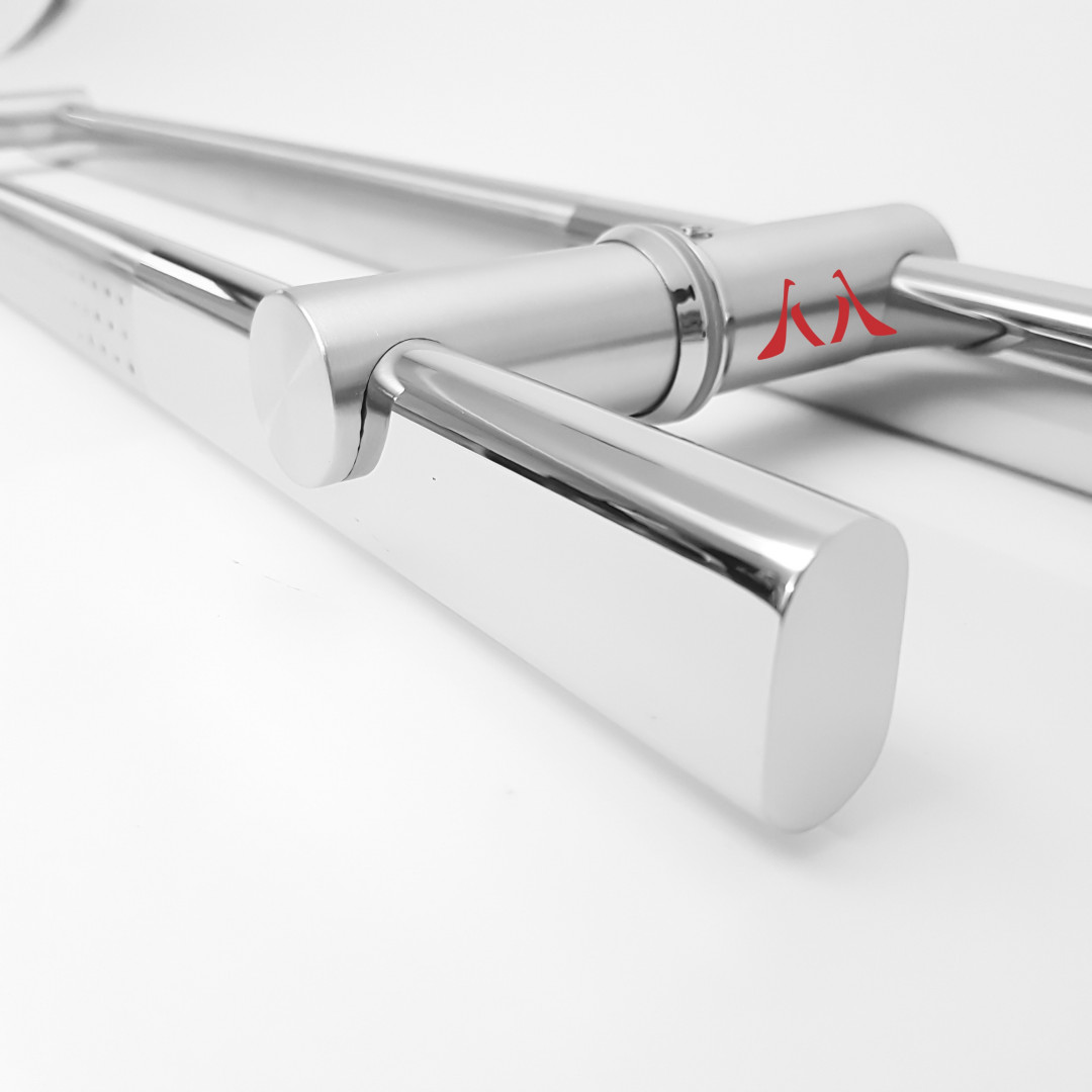 Puxador Inox com Detalhe Escovado para Portas e Portões - de 45cm a 100cm (Detalhes no Anuncio)