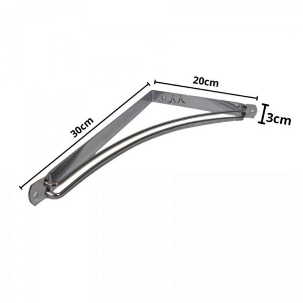 Suporte Prateleira Mão Francesa Inversa Cromada 30x20 Cm - Imagem 3